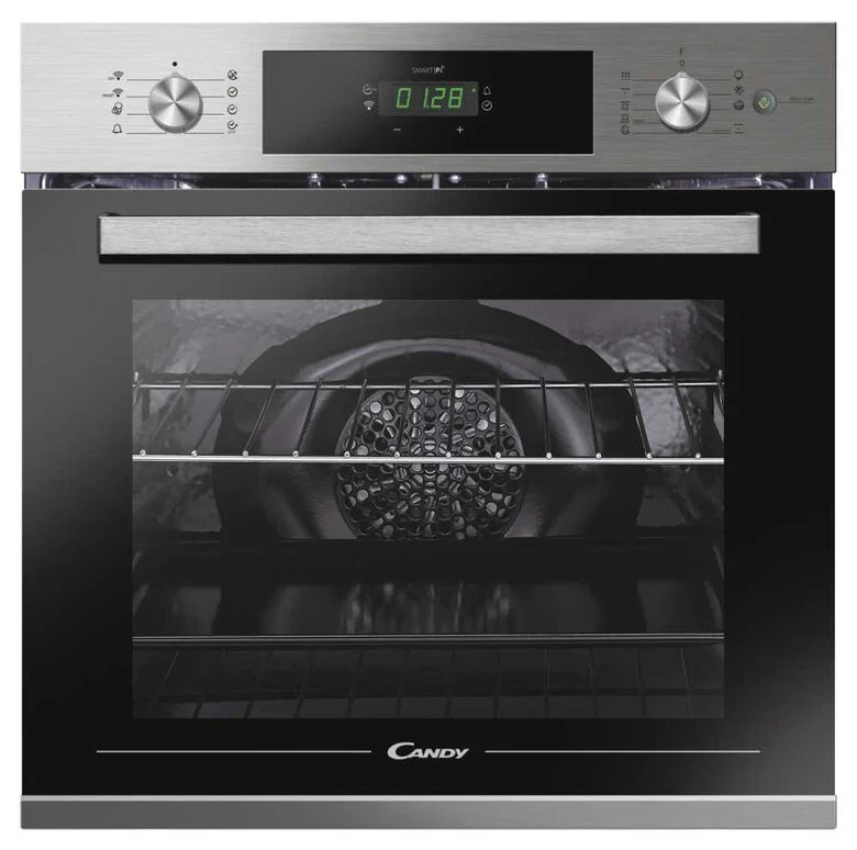 Candy FSCTX886 Smart Steam WIFI Forno Elettrico Multifunzione da Incasso, 70 L, Autopulente, Connesso, Wi-Fi + BLE, Classe A, 59,5x56,8x59,5 cm, Inox [Classe di efficienza energetica A]