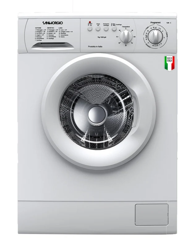 Ⓜ️🔵🔵🔵 SanGiorgio S5611C - Lavatrice con programmatore meccanico, 8 kg, centrifuga 1100 giri, Nuova classe energetica D (ex A+++)