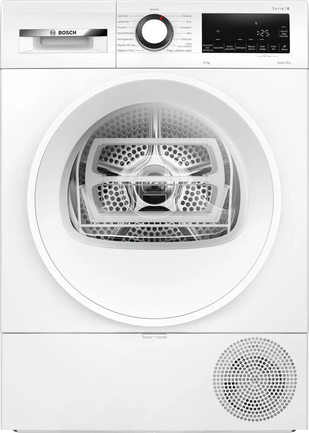 Bosch Serie 6 WQG243D6IT asciugatrice Libera installazione Caricamento frontale 9 kg Bianco