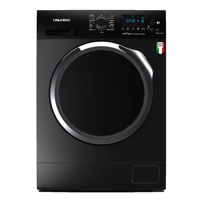 Ⓜ️🔵🔵🔵 SanGiorgio F814DIBC - Lavatrice NERA 8 kg, inverter, MADE IN ITALY, GARANZIA 5 ANNI SCHEDA ELETTRONICA, Nuova classe D (ex A+++)