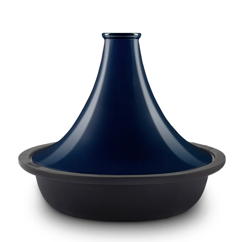 Ⓜ️🔵🔵🔵 La Fonderie 1890 TINGHIR - Tajine e Couscous, ciotola in ghisa e coperchio in ceramica smaltata BLU