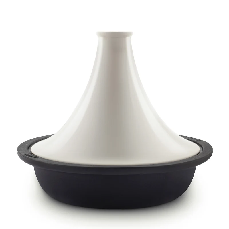 Ⓜ️🔵🔵🔵 La Fonderie 1890 ASILAH - Tajine e Couscous, ciotola in ghisa e coperchio in ceramica smaltata BEIGE