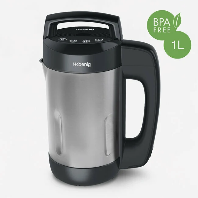 Ⓜ️🔵🔵🔵 H.Koenig MXC20 - Zuppiera elettrica senza BPA, SOUP MAKER, 1 litro, CORPO E LAME IN VERO ACCIAIO INOX
