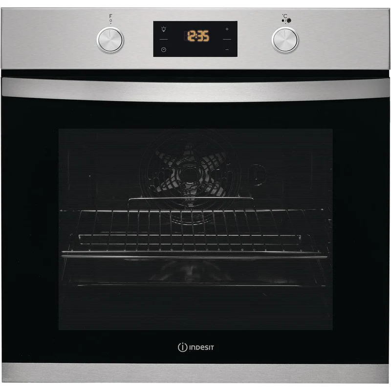 Ⓜ️🔵🔵🔵👌 Indesit IFW 3544 JHIX - Forno elettrico multifunzione, INOX e VETRO NERO, SISTEMA DI PULIZIA INTEGRATO IDROLISI, incasso, 71 litri, classe A