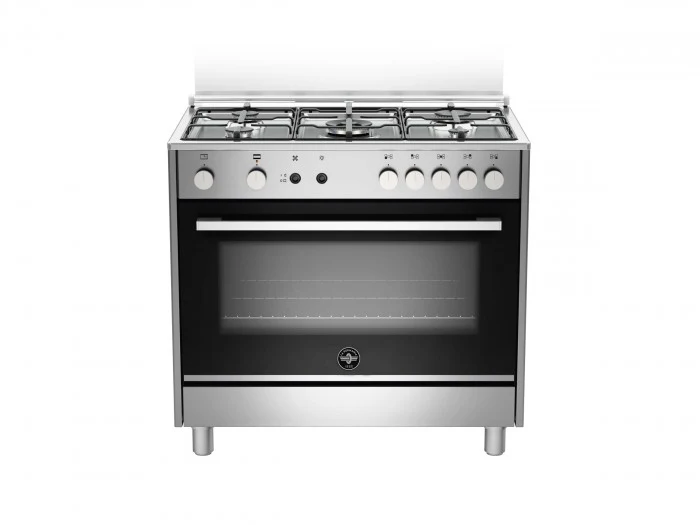 Ⓜ️🔵🔵🔵 LA GERMANIA FTR965GXV/24 - Cucina, 5 fuochi gas, Forno a Gas Ventilato, Acciaio Inox, Serie Futura, 90x60 cm, Nuova classe A+
