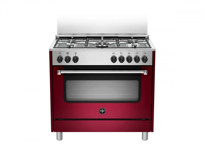 Ⓜ️🔵🔵🔵👌 BERTAZZONI LA GERMANIA AMN965EVIV - Cucina 5 fuochi gas, forno elettrico, 90x60 cm, VINO, serie Americana, Classe A