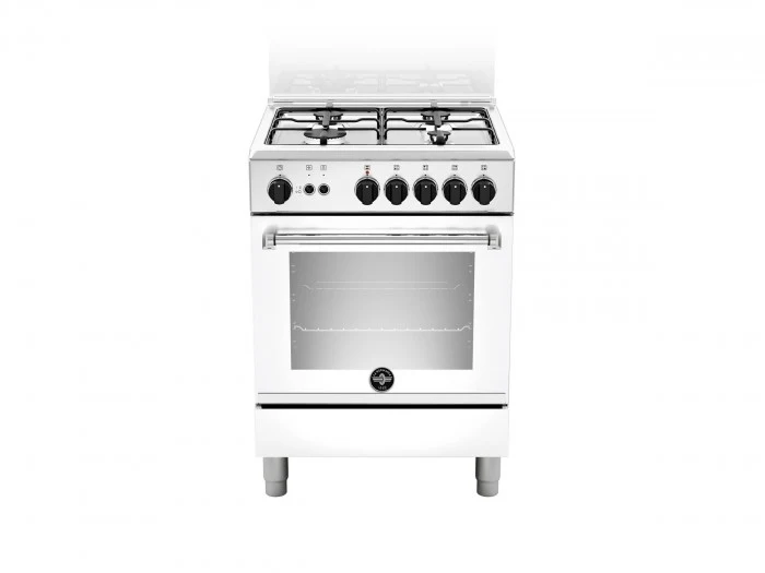 Ⓜ️🔵🔵🔵 LA GERMANIA AMN664GBV/24 - Cucina, 4 Fuochi Gas, Forno Gas Ventilato, 60x60 cm, Serie Americana, Nuova Classe A+