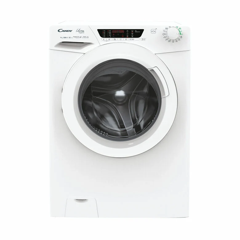 Candy Ultra Hygiene Ultra, Lavatrice Carica Frontale 9 KG, 10% più efficente della classe A, 1200 giri, Bianco, Inverter, Wi-Fi, Ciclo Igiene, HE 1294TWM6/1-S