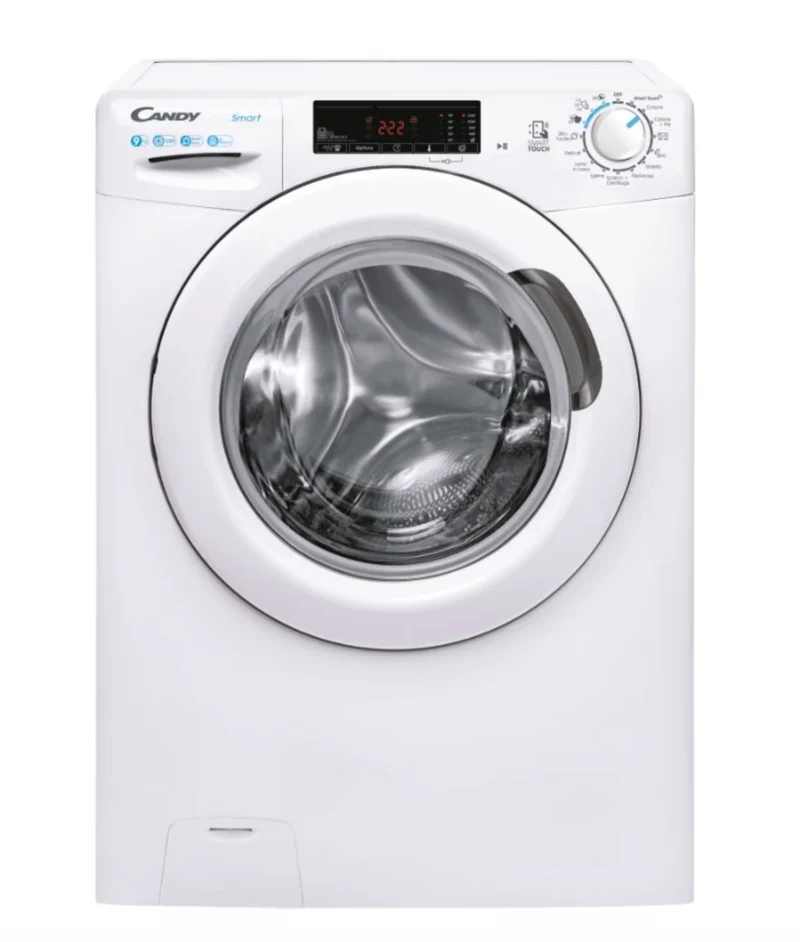 Ⓜ️🔵🔵🔵 Candy CSS129TW4-11 - Lavatrice a carica frontale Smart Lavatrice a carica frontale, Libera installazione, 9 kg, 1200 RPM, Bianco, 16 programmi, Contenuti extra e controllo di prossimità (NFC), L x P x A (cm) 60x52x85, Classe B